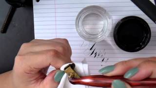 2 Pointed Pen Calligraphy 101 Setting and holding the oblique holder [upl. by Llesram]