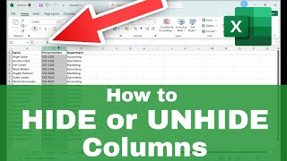 How to HIDE or UNHIDE COLUMNS in Excel Quick Tutorial [upl. by Htur]