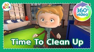 Time to Clean Up 360° Video  Kids Cleanup Song [upl. by Hutt]