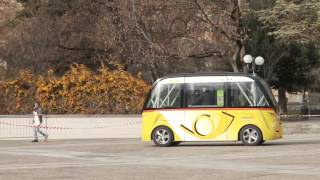 POSTBUS PRESENTS ITS AUTONOM SHUTTLE DRIVERLESS SHUTTLES IN SION CH [upl. by Eissac]