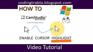 CamStudio screen recorder  enable cursor highlight on Windows byAO [upl. by Simeon]