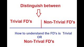 2 Distinguish Trivial amp non Trivial Functional dependency  DBMS [upl. by Mallissa33]