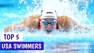 Top 5 Swimmers Of USA at Olympics  Paris 2024 Swimming [upl. by Kaltman]