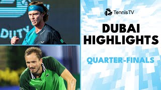 Medvedev vs Davidovich Fokina Rublev Hurkacz amp Humbert Play  Dubai 2024 QuarterFinal Highlights [upl. by Ylatfen]