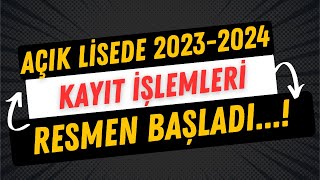 20232024 Açık lise Kayıtları Başladı  İşte Gerekli Evraklar [upl. by Olnek]