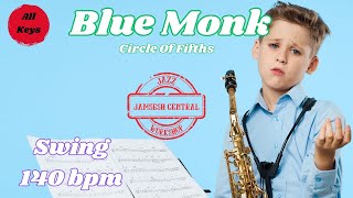 Blue Monk in All Keys  140 bpm Swing Backing Track [upl. by Miahc]