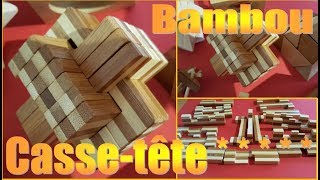 Cassetête puzzle IQTest résolution du Bloc Cross en Bambou [upl. by Akeimat620]