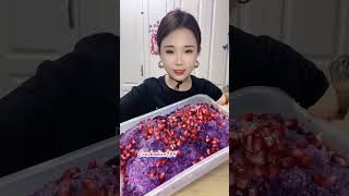 YY PURPLE SPOONFUL ICE  COTTON SOFT PURPLE 💜 ICE YELLOW CRUSHED ICE EATING ASMR [upl. by Elrae]