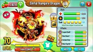 Dragon City Sinful Vampire Dragon NEW LEGENDARY  EXCLUSIVE DRAGON 2020 😱 [upl. by Homovec664]