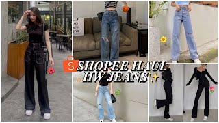 SHOPEE HAUL HIGH WAIST JEANS TERUPDATE 2024✨  WAJIB PUNYA CUTBRAY JEANS [upl. by Anitram173]