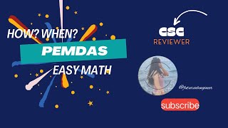 PEMDAS  CSC REVIEWER 2024 Easy Math [upl. by Joses]