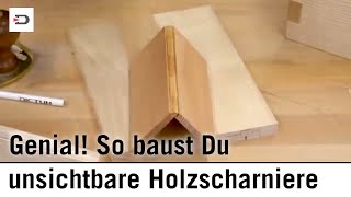 Unsichtbare Holzscharniere selbst bauen  für Schatullen Pulte und Schränke dictum [upl. by Ainecey749]