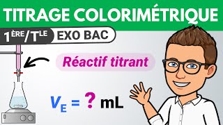 Titrage colorimétrique dosage 🎯 Exercice BAC  Terminale spécialité  Chimie [upl. by Gutow626]