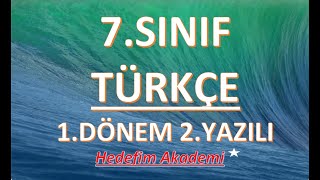 7SINIF TÜRKÇE 1DÖNEM 2YAZILI2024 [upl. by Giovanni]