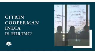 Citrin Cooperman Hiring in India CAMBABComCFA career job accounting business [upl. by Swetlana]