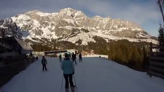 Hochkönig Mühlbach Piste1 Schneebergabfahrt  Talabfahrt Piste 1a Familienabfahrt [upl. by Ahsoem]