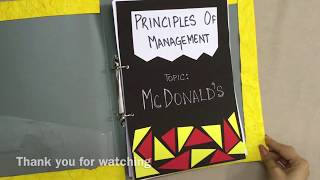 PRINCIPLES OF MANAGEMENT PROJECT ON THE TOPIC McDONALDS [upl. by Anevad114]