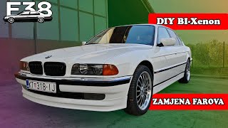 UGRADNJA BIXENON PROJEKTORA NA BMW E38  Zamjena starih Halogen svjetla  FAIL ILI NE [upl. by Olmstead]