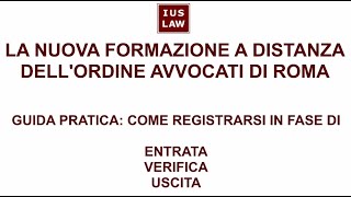 La Nuova FORMAZIONE A DISTANZA dellOrdine Avvocati di Roma [upl. by Nerej]