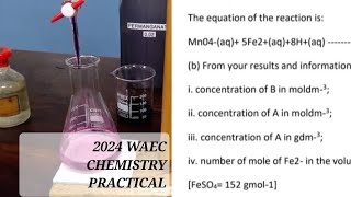 WAEC CHEMISTRY PRACTICAL 2024 titration calculations [upl. by Hatnamas]