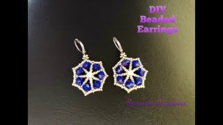 DIY Beaded Earrings Unique Pattern How to make beaded earring [upl. by Geirk]