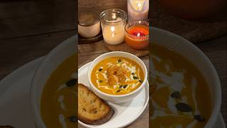 Let’s make butternut squash soup with shrimp ☺️🦐 soup souprecipe recipe [upl. by Nothgiel]