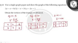 Use a single graph paper and draw the graph of the following equations 2y x85y x [upl. by Nagap]