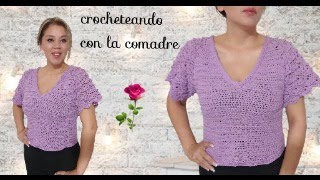 ❤❤❤tutorial blusa abanicos en relieve a crochet parte 1 [upl. by Notffilc]