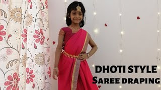 DHOTI STYLE SAREE DRAPING IN TAMILHOW TO DRAPE SAREE IN DHOTI STYLESAREE DRAPING TUTORIAL STEPS [upl. by Jacinthe833]