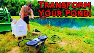 DIY Pond Aeration  One Acre Pond Aerator [upl. by Dnomed]