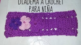 DIADEMA A CROCHET PARA NIÑA  paso a paso  tutorial fácil y rápido [upl. by Jun794]