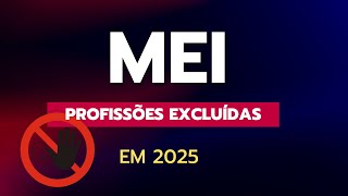 MEI  Profissões Excluídas em 2025 [upl. by Aiela569]