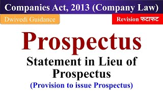 Prospectus company law Statements in view of Prospectus provision to issue prospectus companies [upl. by Hardy]