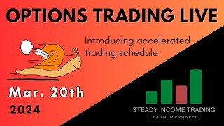 Live options trading Mar 20th  Introducing accelerated trading schedule [upl. by Mario]