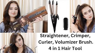 AGARO 4in1 Hair Styler Straightener Crimper Curler Brush  Review amp Demo  SWATI BHAMBRA [upl. by Brenton]