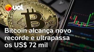 Bitcoin bate novo recorde e ultrapassa os US 72 mil cerca de R 360 mil [upl. by Zucker939]