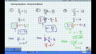 Solving Equations Using Reciprocals [upl. by Taub338]