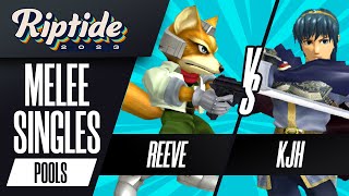 Reeve Fox vs KJH Marth  Melee Singles Pools  Riptide 2023 [upl. by Aicila]