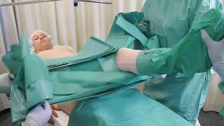 How to drape a knee using the Mölnlycke BARRIER Extremity Set 63730 [upl. by Zosema697]