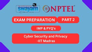 Cyber Security and Privacy Part 2  NPTEL Exam Series 2024  NPTEL 2024 nptel nptel2024 [upl. by Yuh]