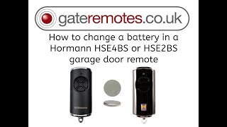 How to change the battery in a Hormann HSE4 BS amp HSE2 BS garage door remote [upl. by Niloc]