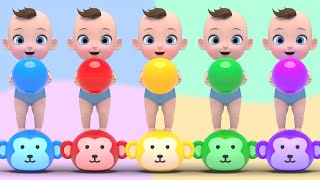 Color Song  Five Little Monkeys Jumping On The Bed  Nursery Rhymes Baby amp Kids Songs [upl. by Nylhtak27]