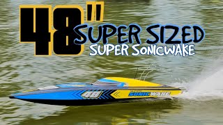 New Proboat Super SonicWake 48quot SelfRighting DeepV 8s RTR Rc Boat Review amp Maiden [upl. by Tawney]