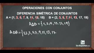 Operacion con Conjuntos DIFERENCIA SIMÉTRICA [upl. by Legge409]