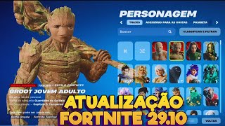 ATUALIZAÇÃO FORTNITE 2910  SKINS NIKE GUARDIÕES DA GALÁXIA CLUBE FORTNITE E MAIS [upl. by Iadahs]