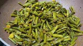 Cowpea Beans fry Indian Recipe  Lobhiya recipe sirf 10 min me  Quick and easy Lobhiya vegetable [upl. by Garneau812]