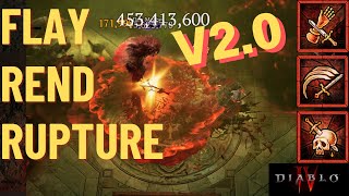 Diablo 4  Season 4 Flay Rend Rupture Bleed Barbarian Build amp Pit Clear 100 [upl. by Mattland]