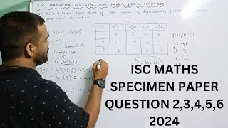 isc 2024 maths specimen paper solved isc class 12 maths specimen paper solution isc mathematics [upl. by Ress]