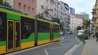 Poland Poznań tram 9 ride from Traugutta to Różana [upl. by Figone]