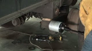 Hendrickson suspension bushing replacement on semi trailer [upl. by Tsirhc]